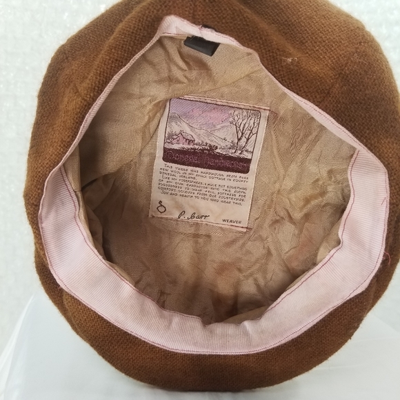 SOLD Vintage Irish Donegal handwoven tweed flat cap - Picture 9 of 15